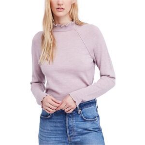 Free People Merino Wool Ruffled Pullover Sweater